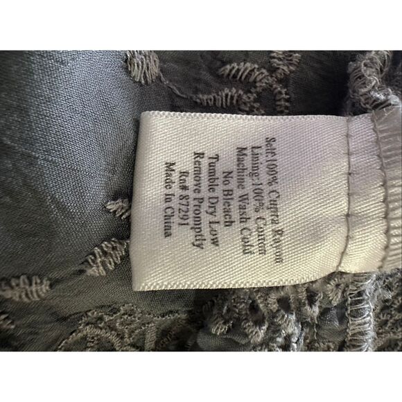 Johnny Was Women's Gray Cupra Rayon V-neck Embroidered Eyelet Tunic Dress Medium - Picture 6 of 6